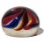 Beautiful and unusual, vintage Murano hand blown Sommerso multi color canes and gold flecks Italian art glass paperweight....