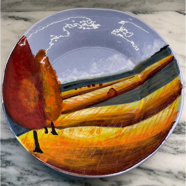 Rustic European Vintage Large 'Bellini of Italy' Pottery Serving or Decorative Hand Painted Bowl For Sale - Image 3 of 4