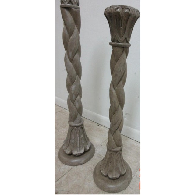 1990s Pair John Richard Corinthian Greek Columns Candle Stand Stick pedestals For Sale - Image 5 of 10