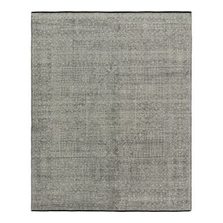 Rug & Kilim’s Mamluk Style Rug with Geometric Floral Patterns in Gray and White - 3x14 For Sale