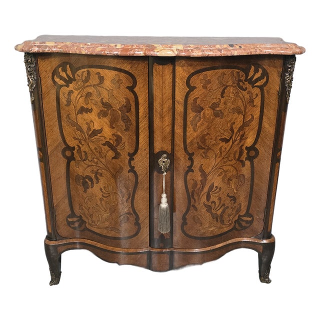 French Louis XV Marquetry Cabinet, 1880 For Sale