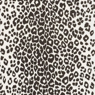 Sample - Schumacher Leopard Indoor/Outdoor Fabric in Graphite For Sale