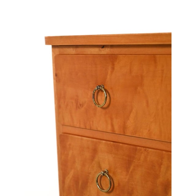 Scandinavian Birch Chest of Drawers with Brass Handles, 1950s For Sale - Image 6 of 11