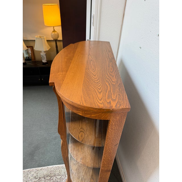 Brown Tiger Wood Curio Cabinet, Antique For Sale - Image 8 of 12