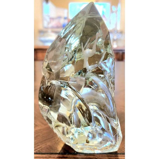 Beautiful Contemporary Swedish Intaglio Sculpted Ultra Fine Crystal For Sale - Image 4 of 13