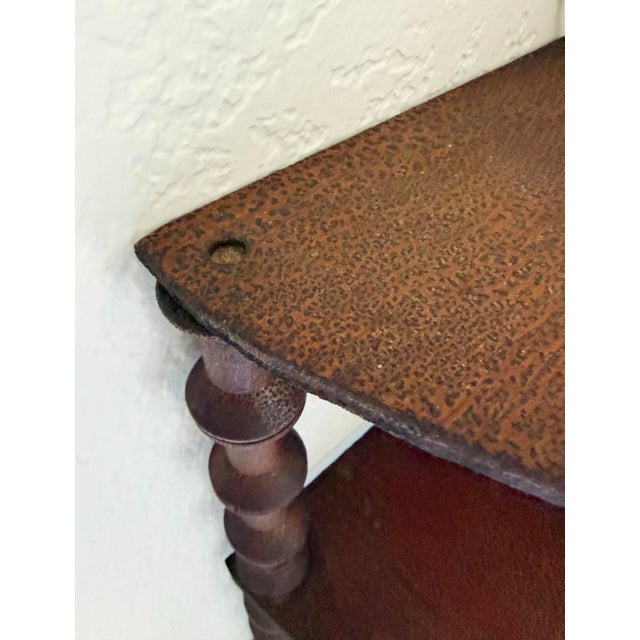 Antique Folk Art Spool Corner Shelf, Early 20th Century For Sale - Image 4 of 13