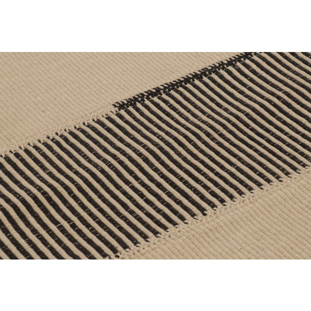 2020s Rug & Kilim's Contemporary Rez Kilim Flatweave With Linear Black Design For Sale - Image 5 of 10
