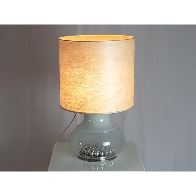 Large Italian Iridescent Glass and Fiberglass Table Lamp, 1970s For Sale - Image 11 of 18