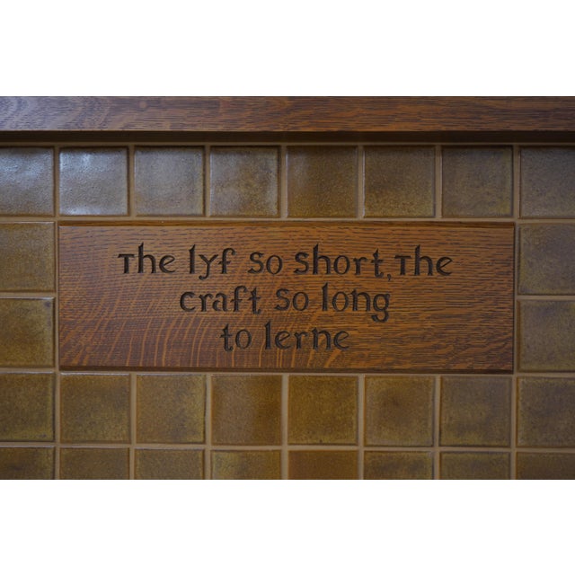 Brown Stickley Tiled Mission Oak Fireplace Mantle For Sale - Image 8 of 14