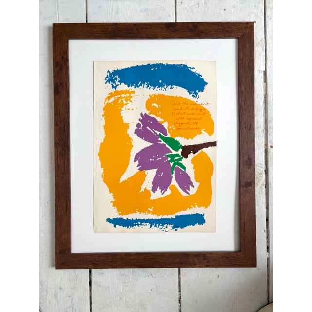 Abstract Corita Kent "Love the Moment" Serigraph - Framed For Sale - Image 3 of 3
