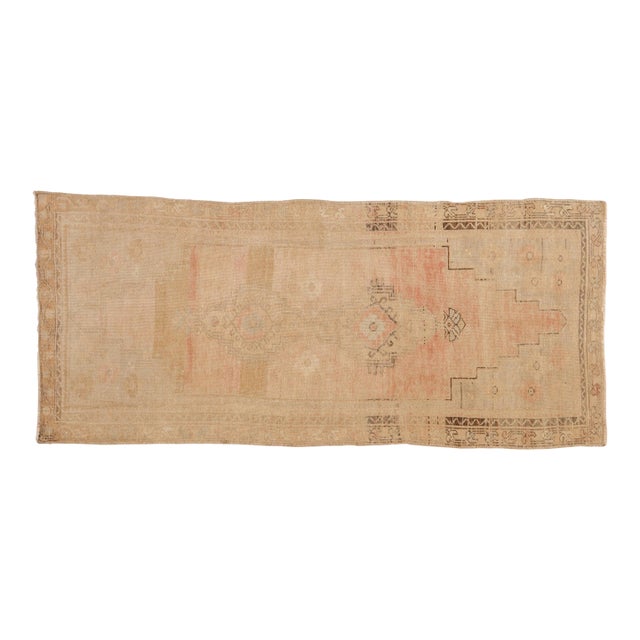 Vintage Distressed Oushak Rug Runner - 2'9" x 6'1" For Sale