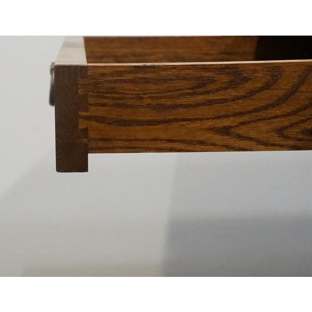 Canadel Furniture Solid Oak Mission Style Arts & Crafts 102" Trestle Dining Table 8020bc-Bra000-Pta - Made in Canada For Sale - Image 11 of 13