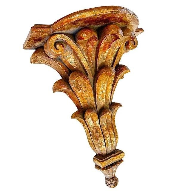 1960s Italian Gold Gilt Carved Wall Shelf Brackets a Pair Chairish