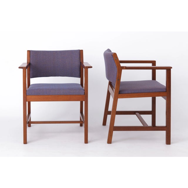 2 Vintage Armchairs by Danish Designer Børge Mogensen for Fredericia, Denmark. This Model BM73 armchair from the 1960s,...