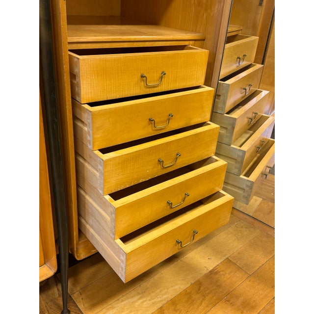 Mid 20th Century Silvio Cavatorta Italian Birch Wood Wardrobe With Three Sections For Sale - Image 9 of 12