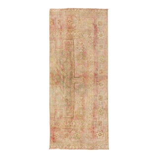 Vintage Washed Out Vintage Rug - 2`1″ X 5`5″ Ft. For Sale