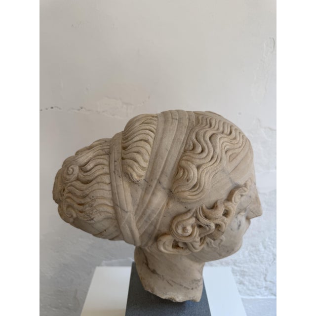 Gray Italian Artist, Head of a Young Woman Sculpture, 1800s, Marble For Sale - Image 8 of 14