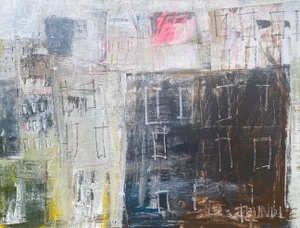 Sarah Trundle, Contemporary Abstract Cityscape, "Around the Block"