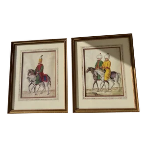 1992 Ldv01 and Ldv02 From the Book of Costumes of Lambert De Vos 1574 Framed Artwork, the Quintessa Art Collection