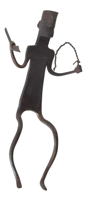 1920s Hand-Forged Iron Warrior Toy Sculpture African Dogon