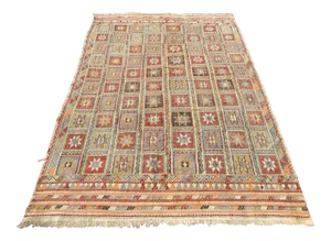 Soft Color Vintage Turkish Kilim Rug - 71" X 109"