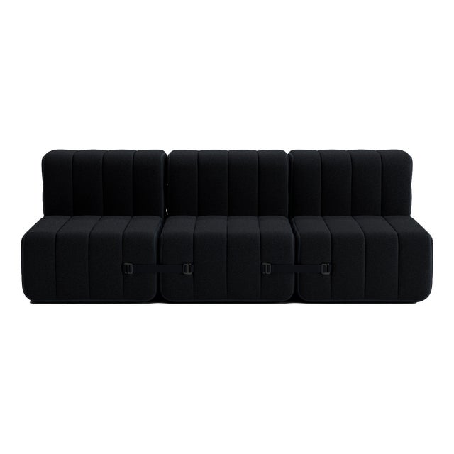 Curt Modular Set - Flexible 3-Seater - Sera - Ebony (Black) by Ambivalenz, Set of 6 For Sale