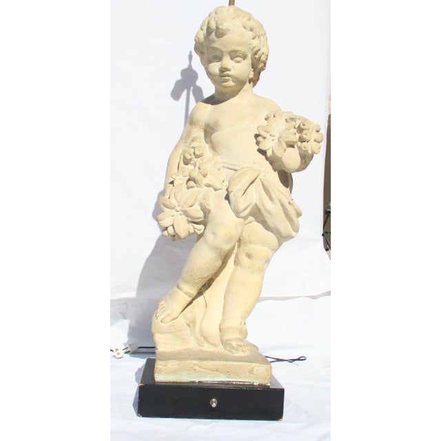 Mid-Century Modern Allegorical Seasons Figural Sculpture Table Lamps - A Pair of 2 For Sale - Image 3 of 17