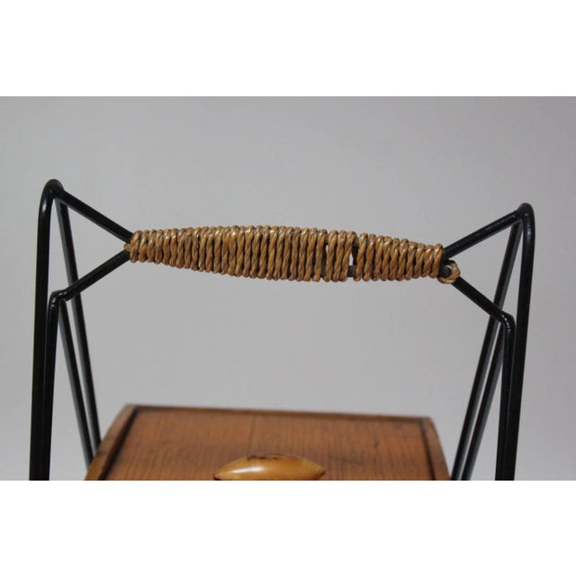 Petite Mid-Century Italian Maple and Metal Sewing Box For Sale - Image 11 of 12