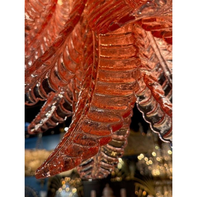 Murano Pink Glass Palm Chandelier For Sale In Dallas - Image 6 of 6