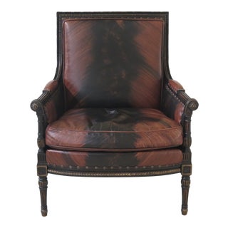 1990s Vintage Councill Craftsmen Regency Style Leather Arm Chair For Sale
