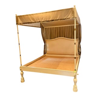 Martyn Lawrence Bullard Faux Ivory Modern Designer King Bed For Sale