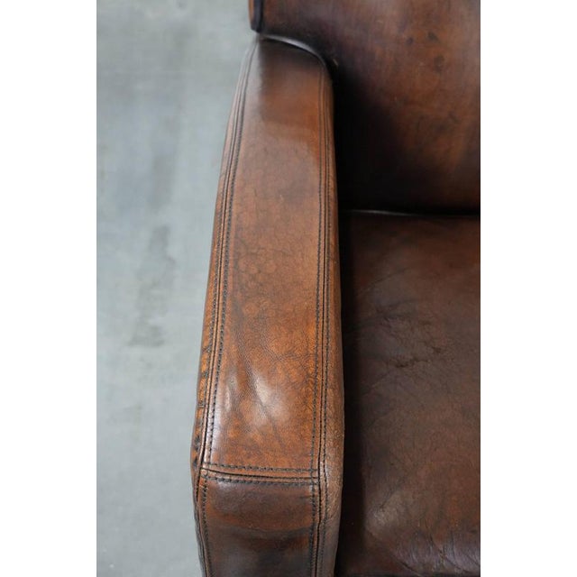 Animal Skin Vintage Sheepskin Leather Chairs, Set of 2 For Sale - Image 7 of 18