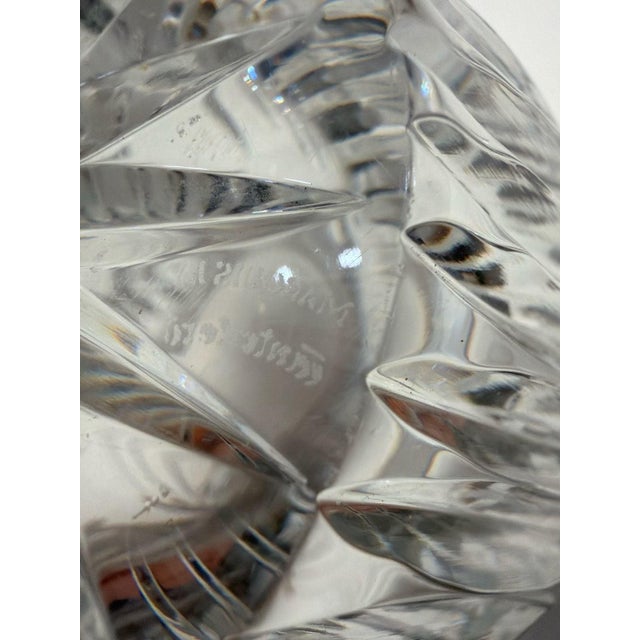 1990s Marquis by Waterford Calais Crystal Vase Hand-Cut Lead Glass Signed & Sticker For Sale - Image 5 of 7
