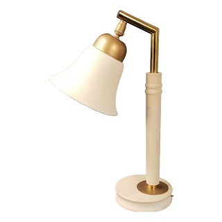 Vintage Table Lamp in Sheet Metal and Brass by Jean Boris Lacroix, 1940s-1950s For Sale