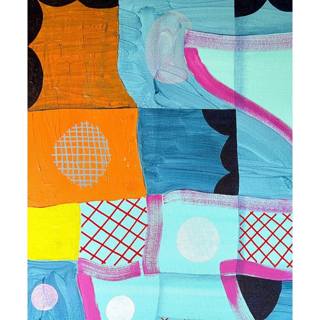 Contemporary Max Manning “Untitled (CVS276)” Contemporary Blue, Pink & Yellow Geometric Abstract Painting, 2024 For Sale - Image 3 of 8