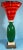 Late 20th Century Red Striped and Green Murano Art Glass Torchiere Table Lamp For Sale - Image 5 of 12