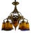 Art Deco Gilded Bronze and Blown Glass Chandelier from Muller Frères Lunéville, France, 1920s For Sale