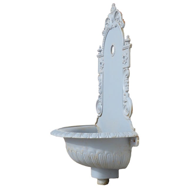 Antique French Blue Cast Iron Wall Fountain Chairish