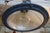 Metal frame pendant with ribbed glass shade. (Please confirm item location - NY or NJ - with dealer).
