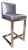 Artistic Frame Metallic Indigo Leather Counter Stool For Sale