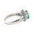 Platinum 1.02 Carat Weight Emerald & Diamond Halo Ring, Size 7 For Sale - Image 4 of 7