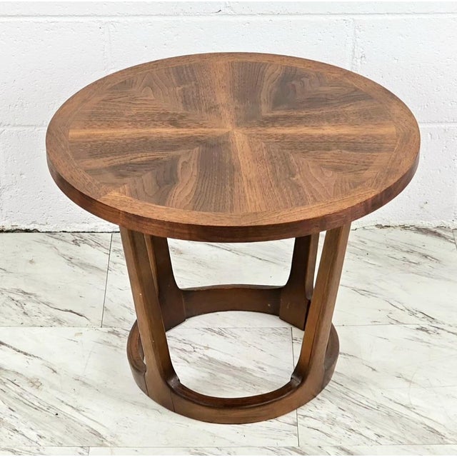 Petite Lane Rhythm Drum Side Table Available Now. Small In Stature, But Big On Style! Featuring A Bookmatched Cross...