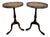 Vintage Set of Two Traditional Chippendale-Style Tripod Side Tables With Brass Gallery Tops For Sale