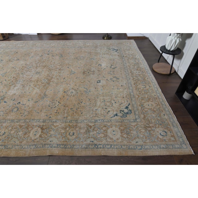 Orange 1970s Vintage Persian Handmade Wool Cotton Orange Area Rug For Sale - Image 8 of 11