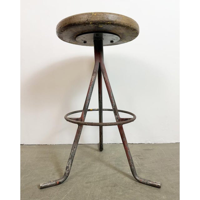 Industrial Grey Workshop Stool, 1960s For Sale - Image 14 of 17