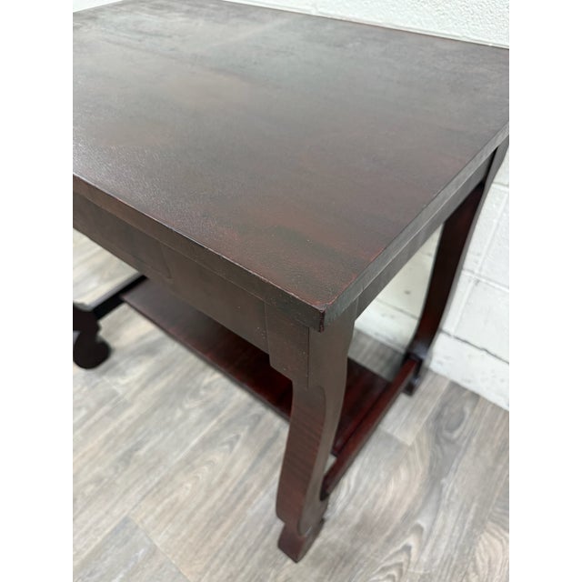 Wood VTG Helm’s Furniture Empire / Colonial Revival Style Library Sofa Console Table For Sale - Image 7 of 13