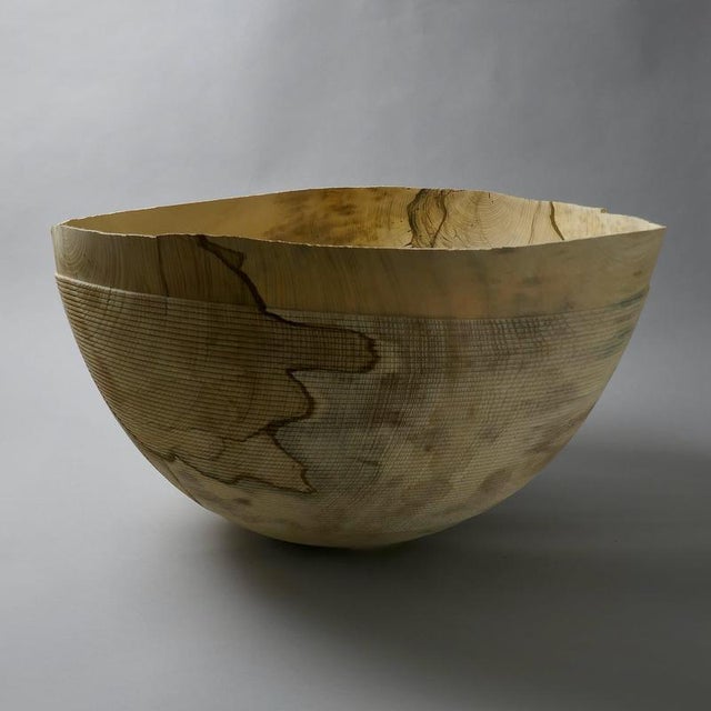 Contemporary Rope Bowl in Hackberry Wood by Yann Marot For Sale - Image 3 of 12