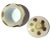 Gold Vintage Murano Barbini Gold Flecks White Black Spots Italian Art Glass Vanity Jewelry Powder Box For Sale - Image 8 of 8