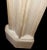 Antique Gothic Revival style carved Carrara marble mantel having paneled and cusped motifs on jambs and spandrels,...