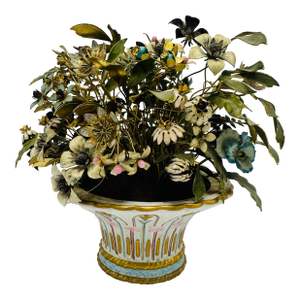 Jane Hutchinson Ceramic and Tole Flower Arrangement